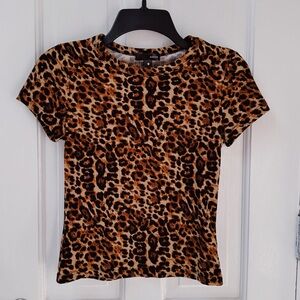 Aqua Bloomingdale's Animal Print Tee